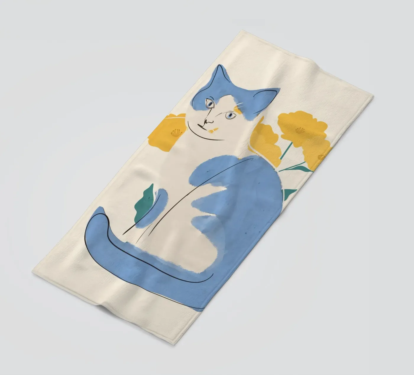 Gatto blu telo mare da ThingDesign