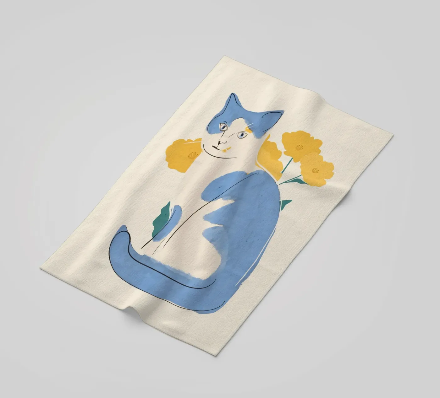 Gatto blu telo mare da ThingDesign