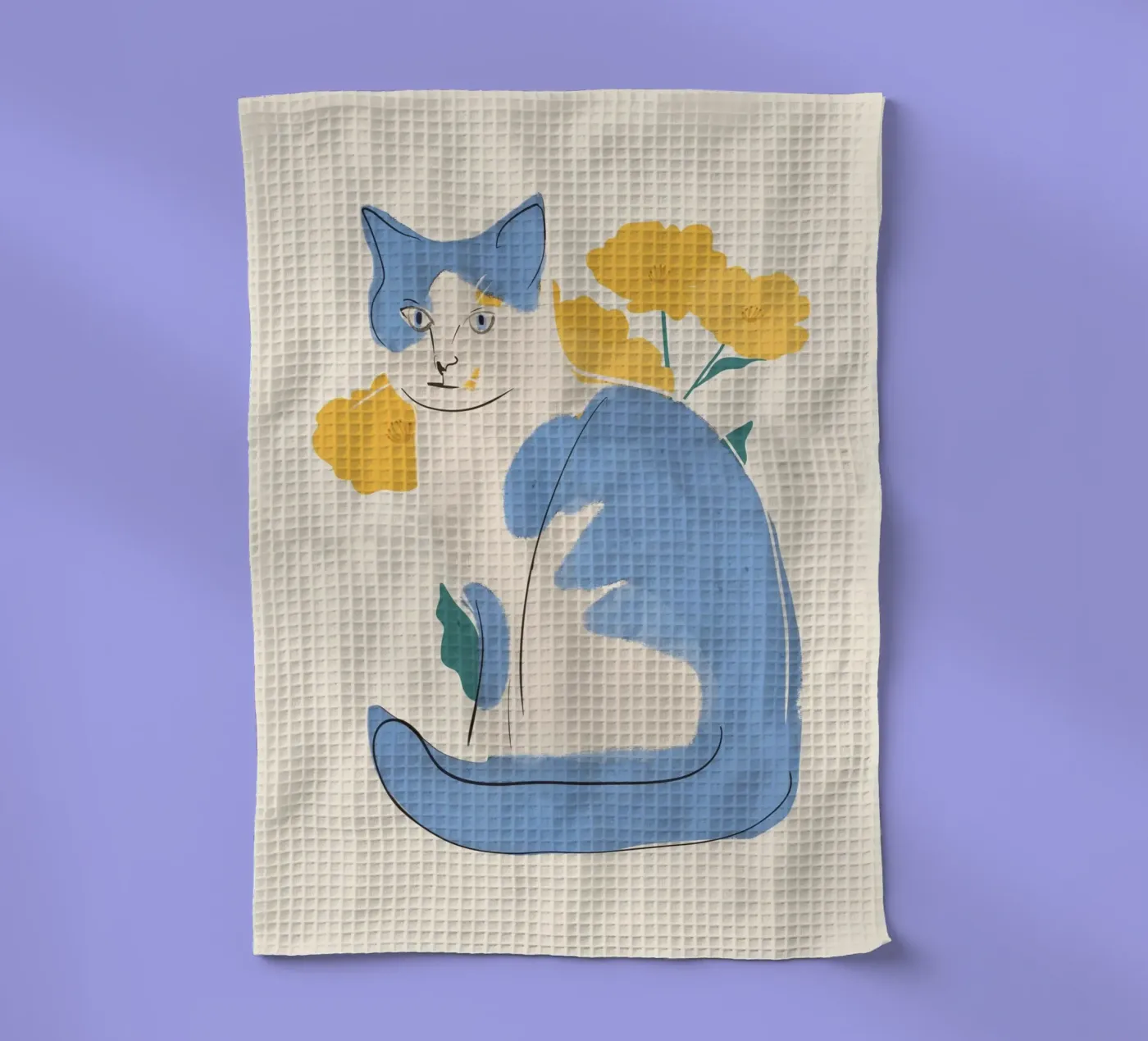 Chat bleu torchon de ThingDesign
