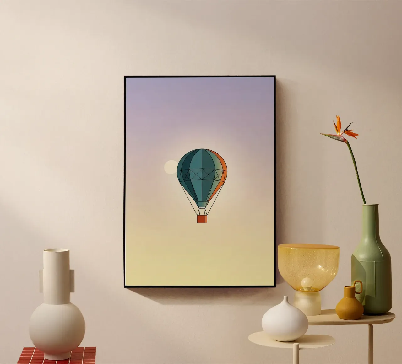 Minimalist Hot Air Balloon plexiglass da Minimalist vector art