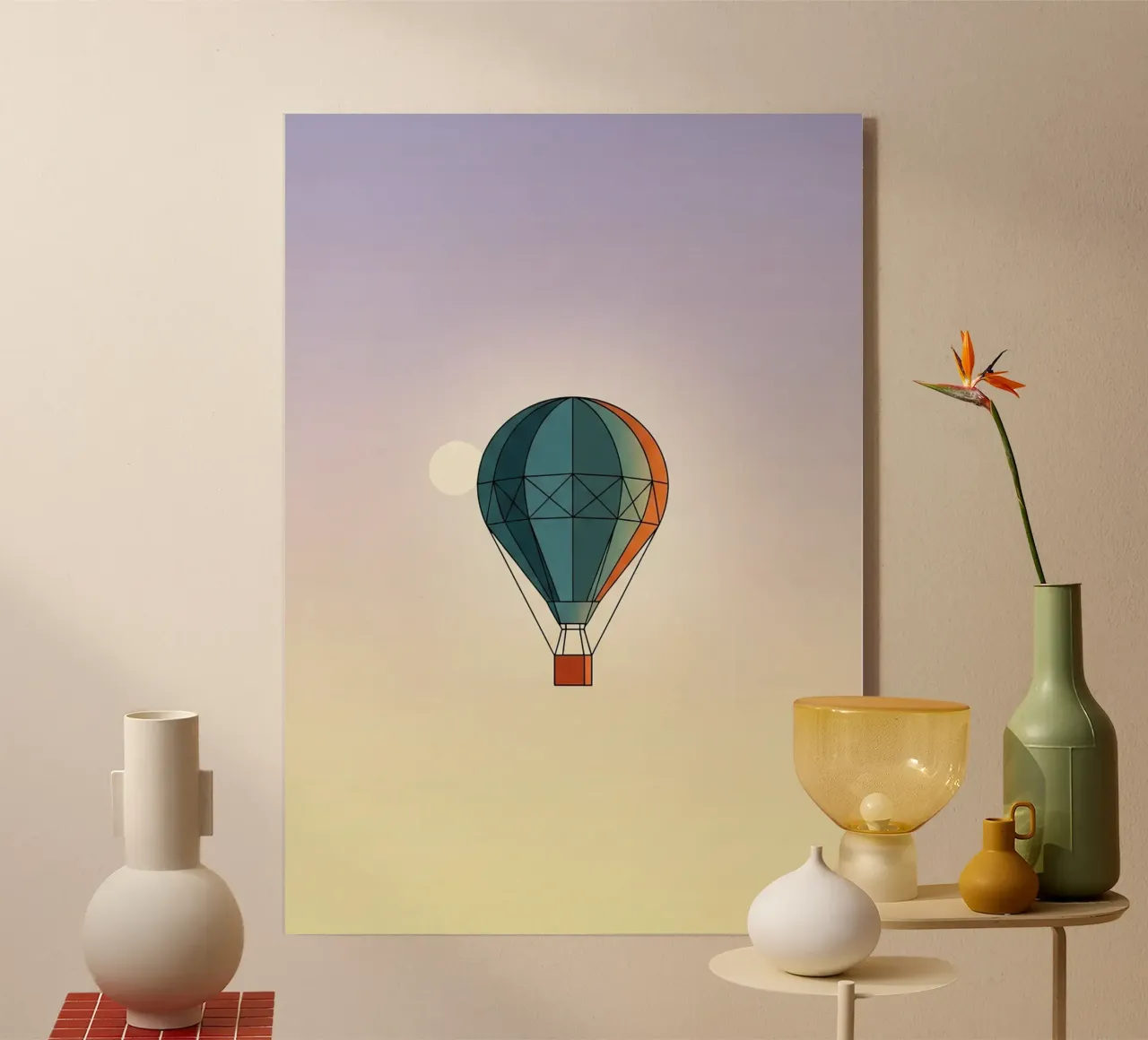 Minimalist Hot Air Balloon plexiglass da Minimalist vector art