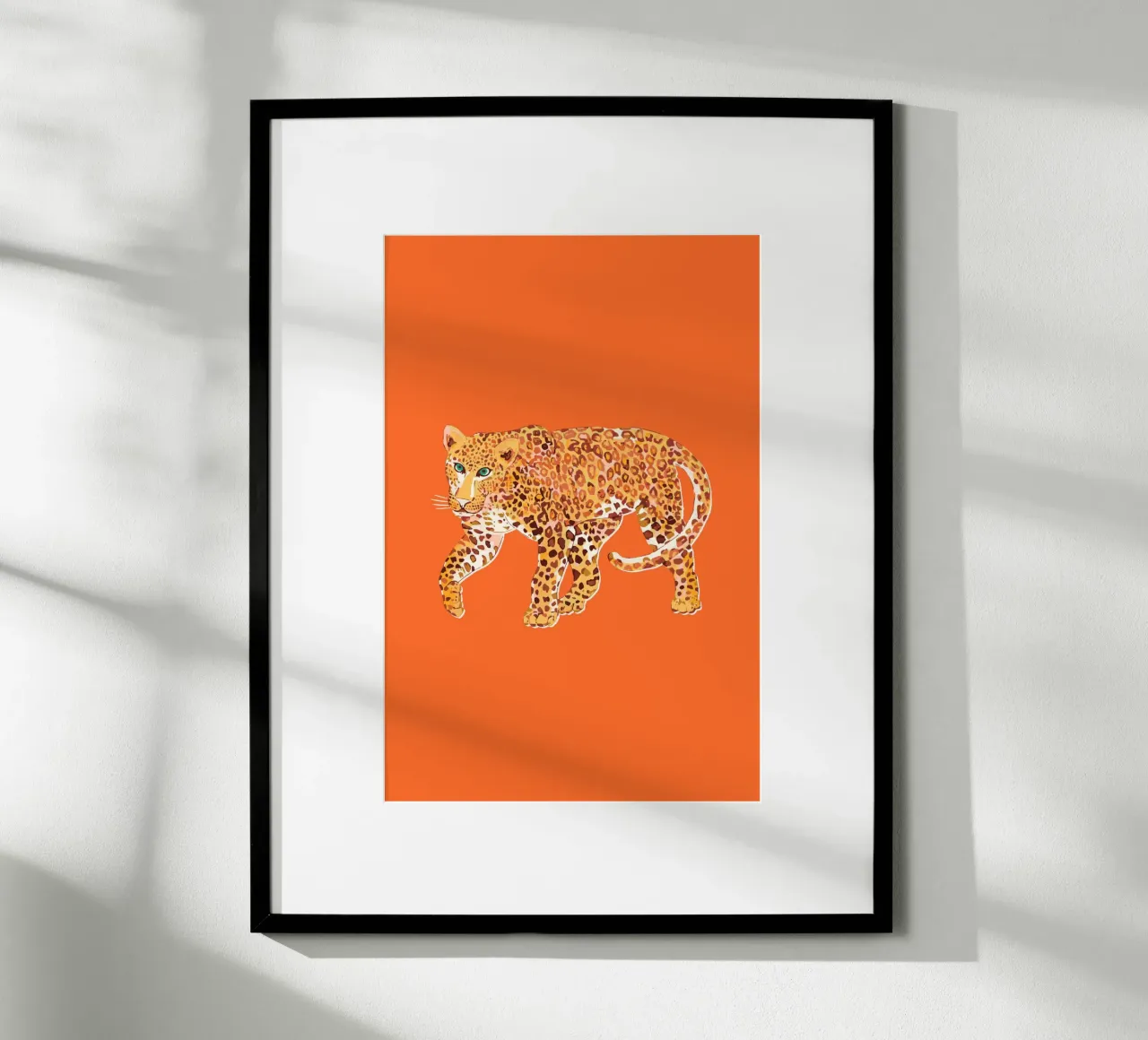 Jungle Leopard orange poster da Palmartprints