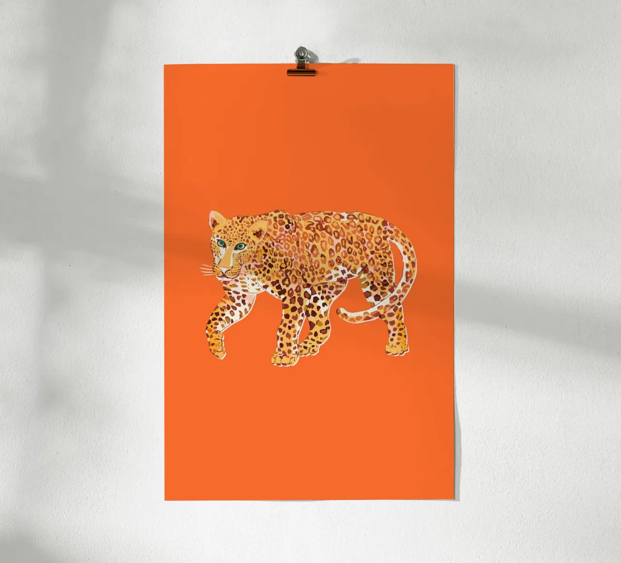 Jungle Leopard orange poster da Palmartprints