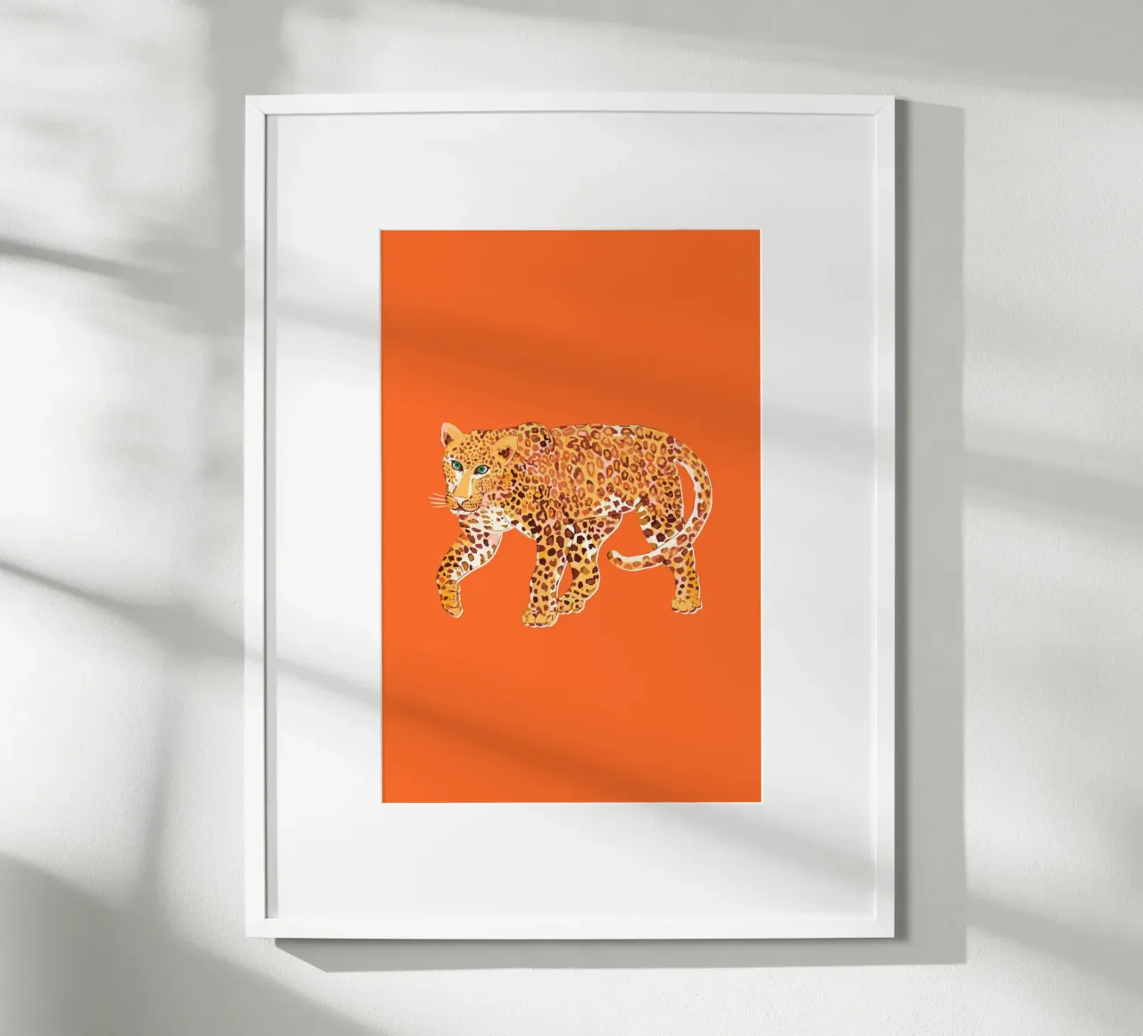 Jungle Leopard orange poster da Palmartprints