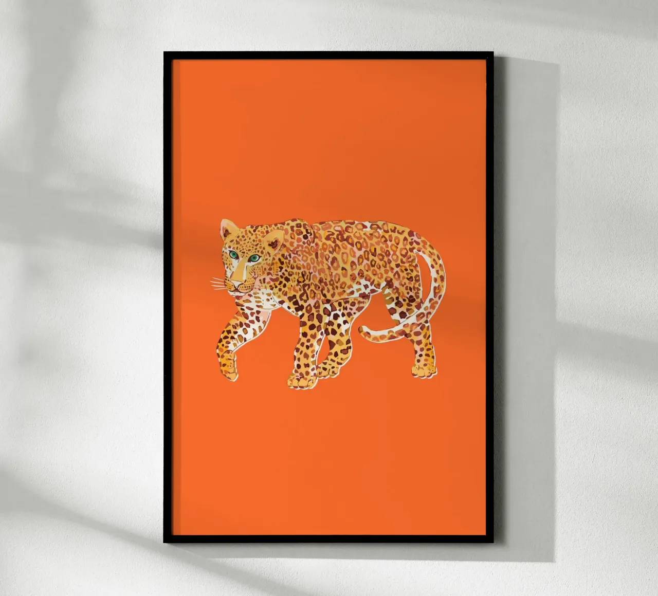 Jungle Leopard orange poster da Palmartprints