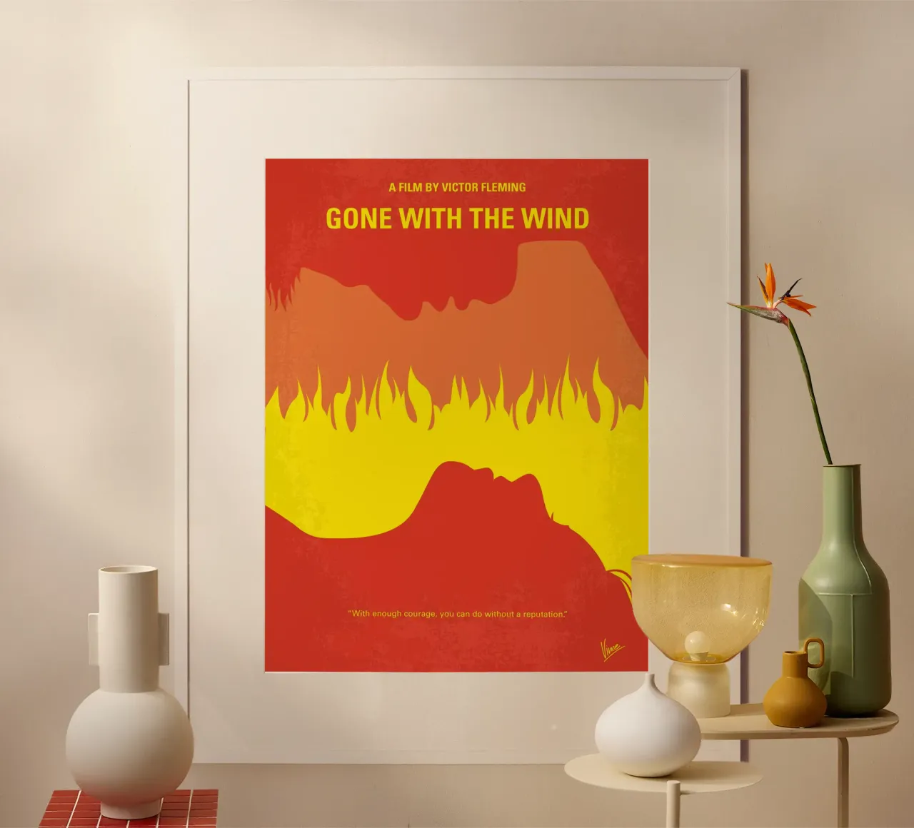 No299 My Gone With the Wind minimal movie poster poster con telaio in legno da Chungkong