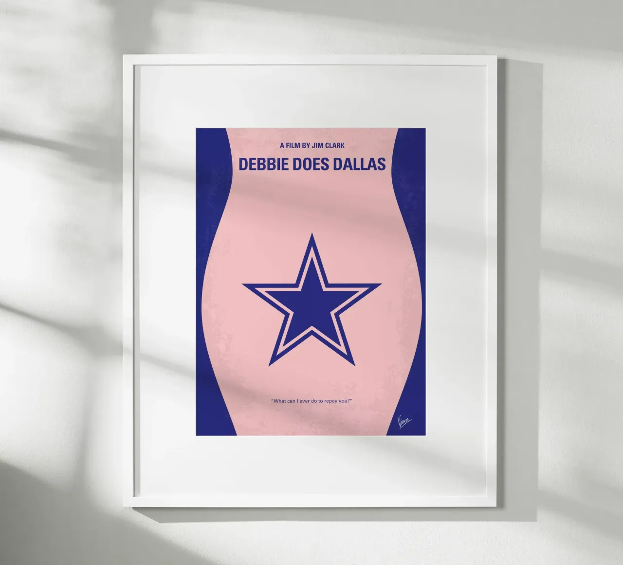No302 My DEBBIE DOES DALLAS minimal movie poster carta hahnemühle da Chungkong