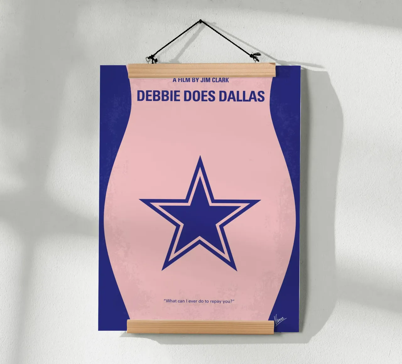 No302 My DEBBIE DOES DALLAS minimal movie poster carta hahnemühle da Chungkong