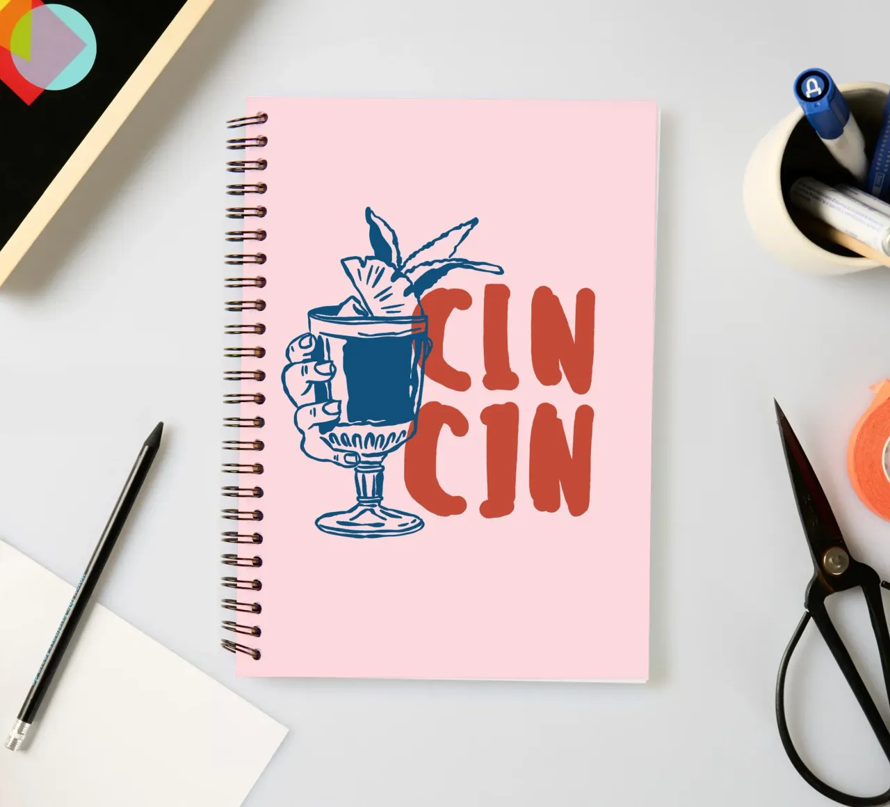 Boho Vacation 1 Cin Cin spiral notebook by Boho Print Collection