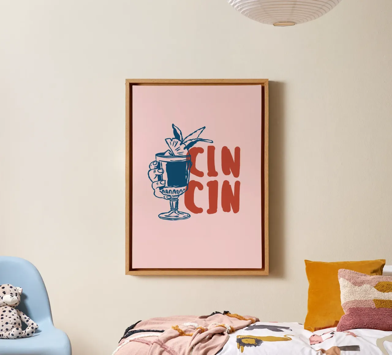 Boho Vacation 1 Cin Cin tela con Cornice a cassetta da Boho Print Collection