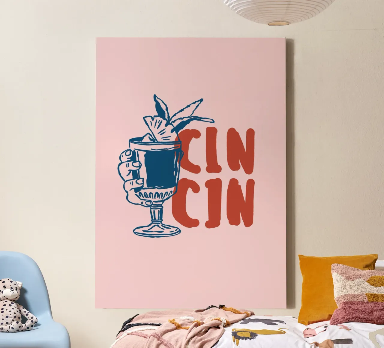 Boho Vacation 1 Cin Cin tela con Cornice a cassetta da Boho Print Collection