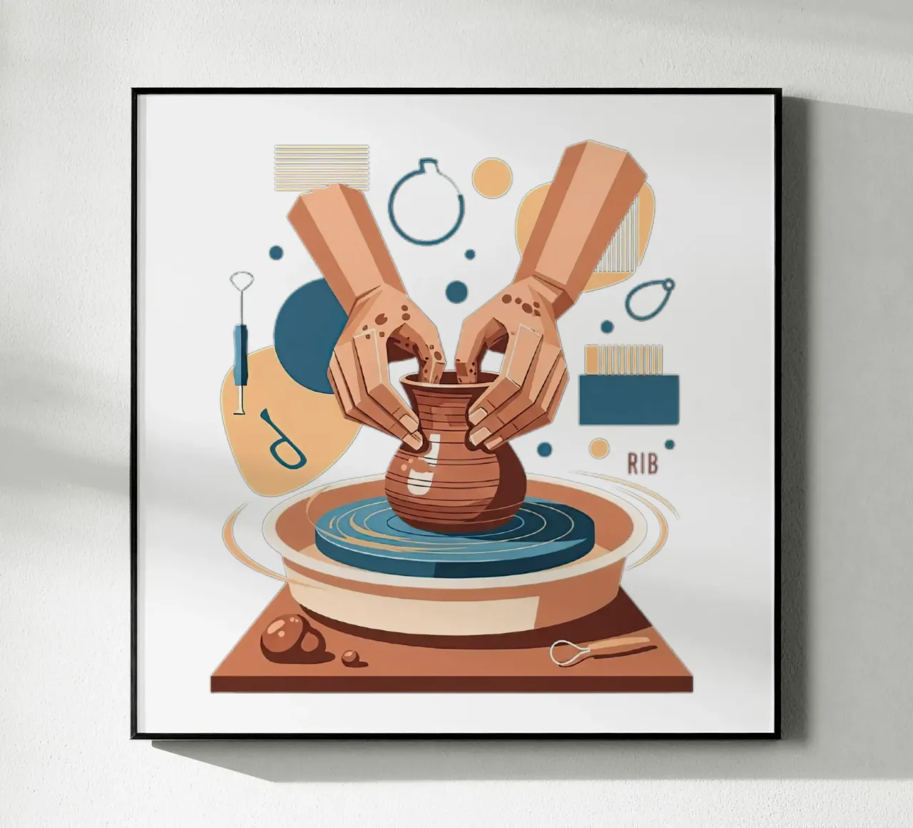 Mani da tornitore plexiglass da Minimalist vector art