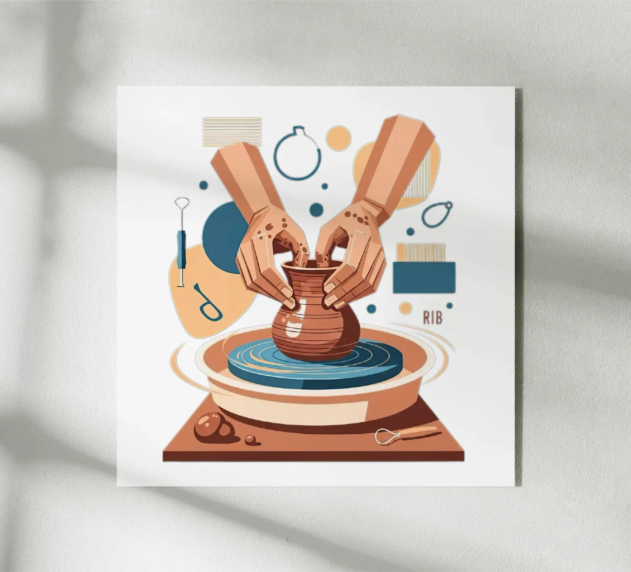 Mani da tornitore plexiglass da Minimalist vector art