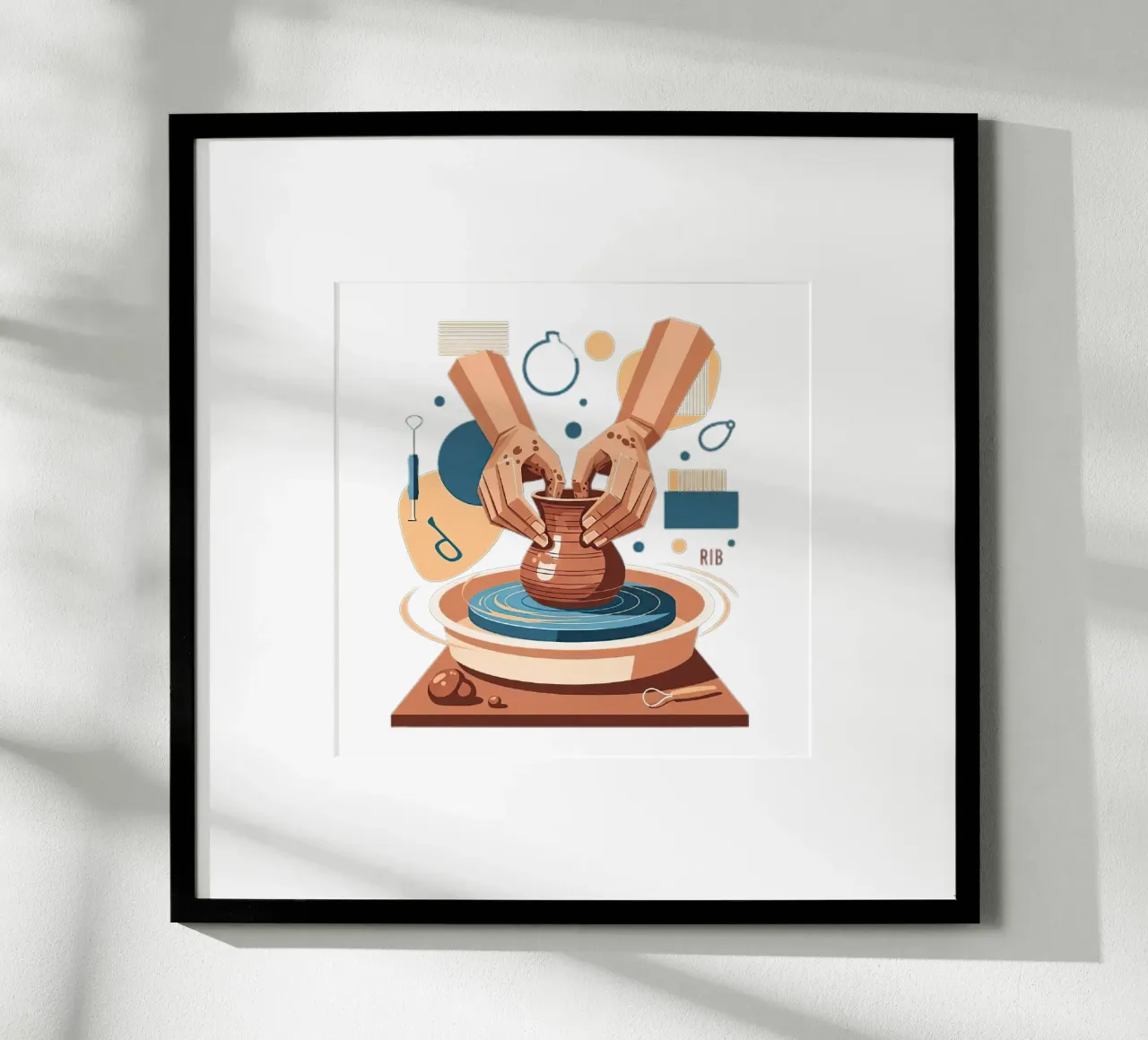 Mani da tornitore poster da Minimalist vector art