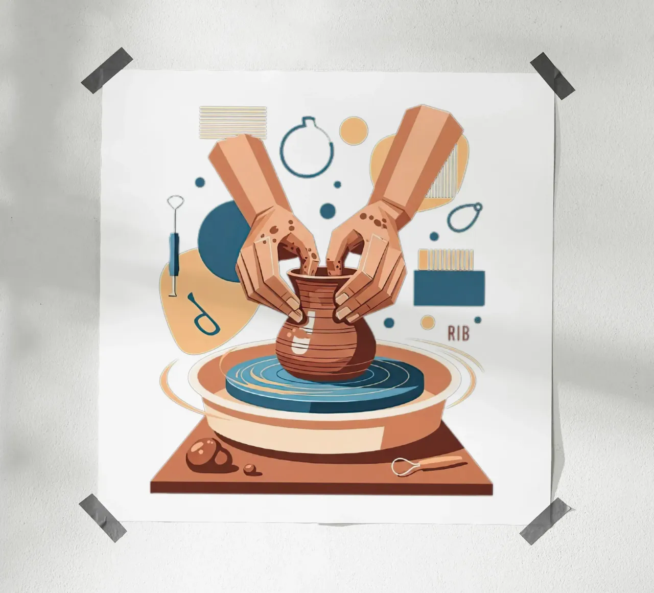 Mani da tornitore poster da Minimalist vector art