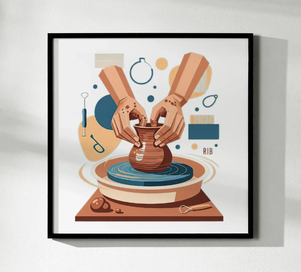 Mani da tornitore poster da Minimalist vector art