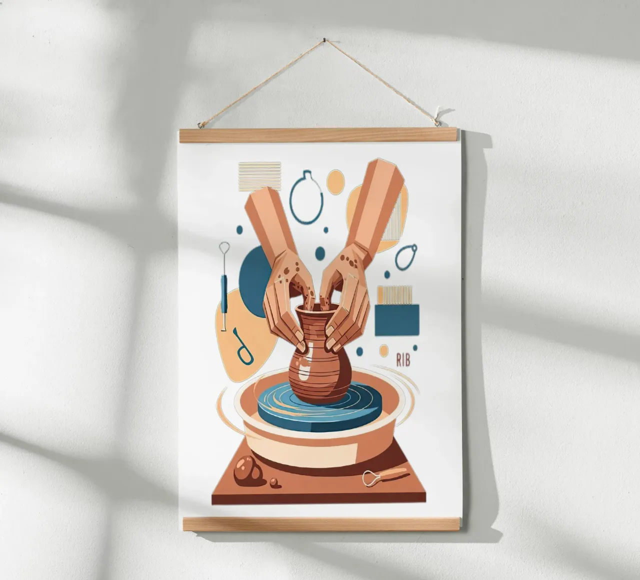 Mani da tornitore poster da Minimalist vector art