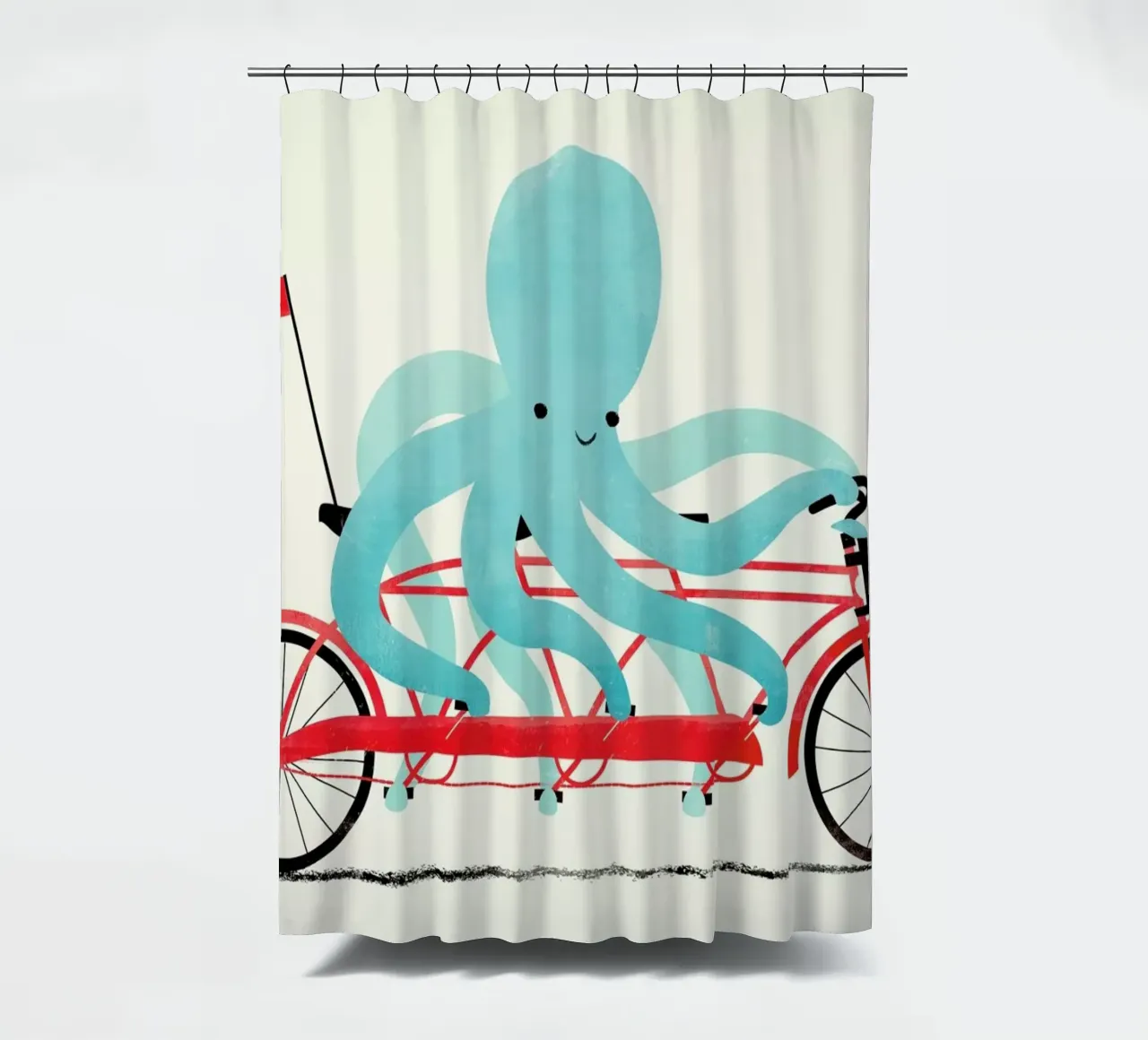 My Red Bike shower curtain by Jay Fleck