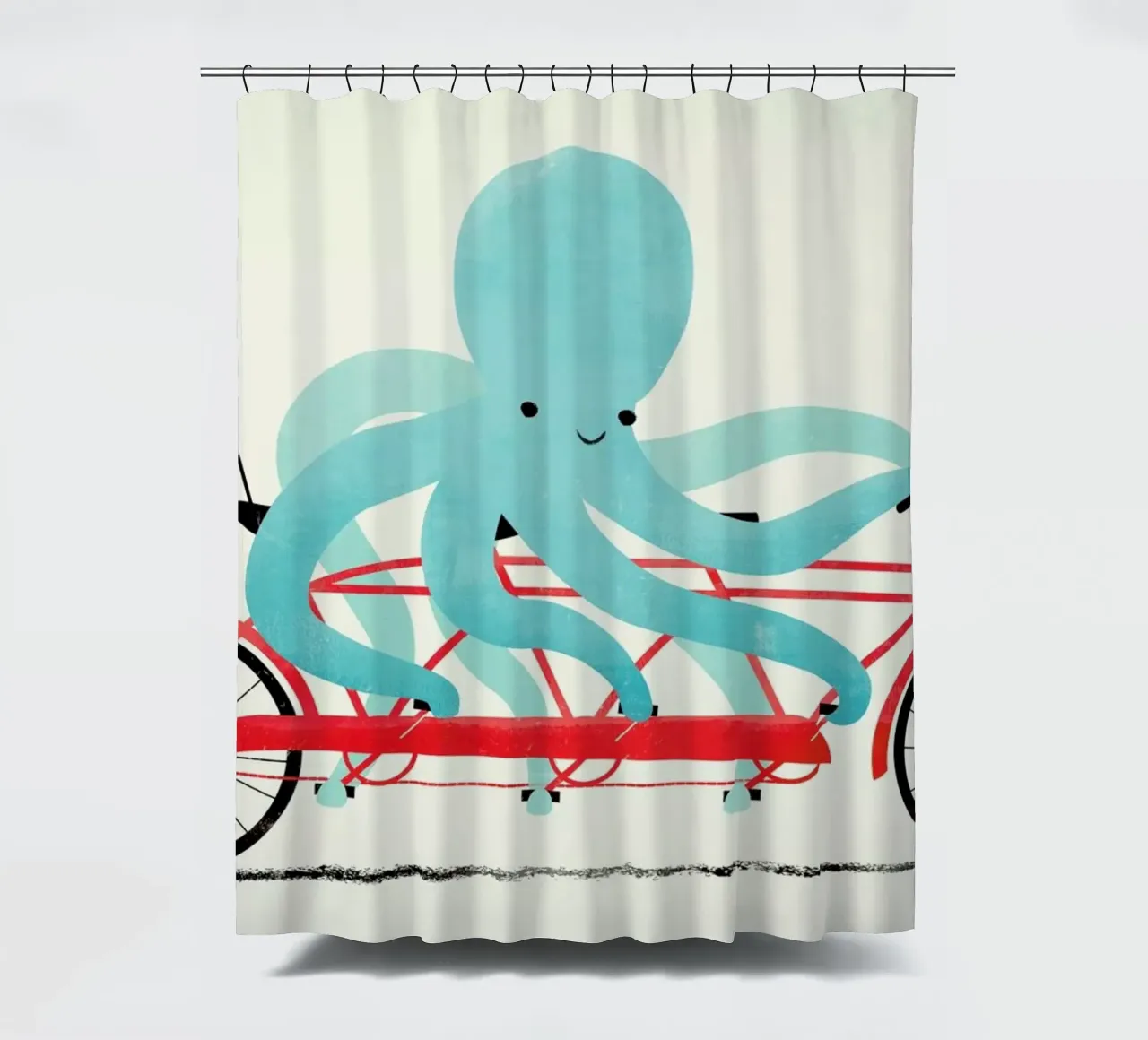 My Red Bike shower curtain by Jay Fleck