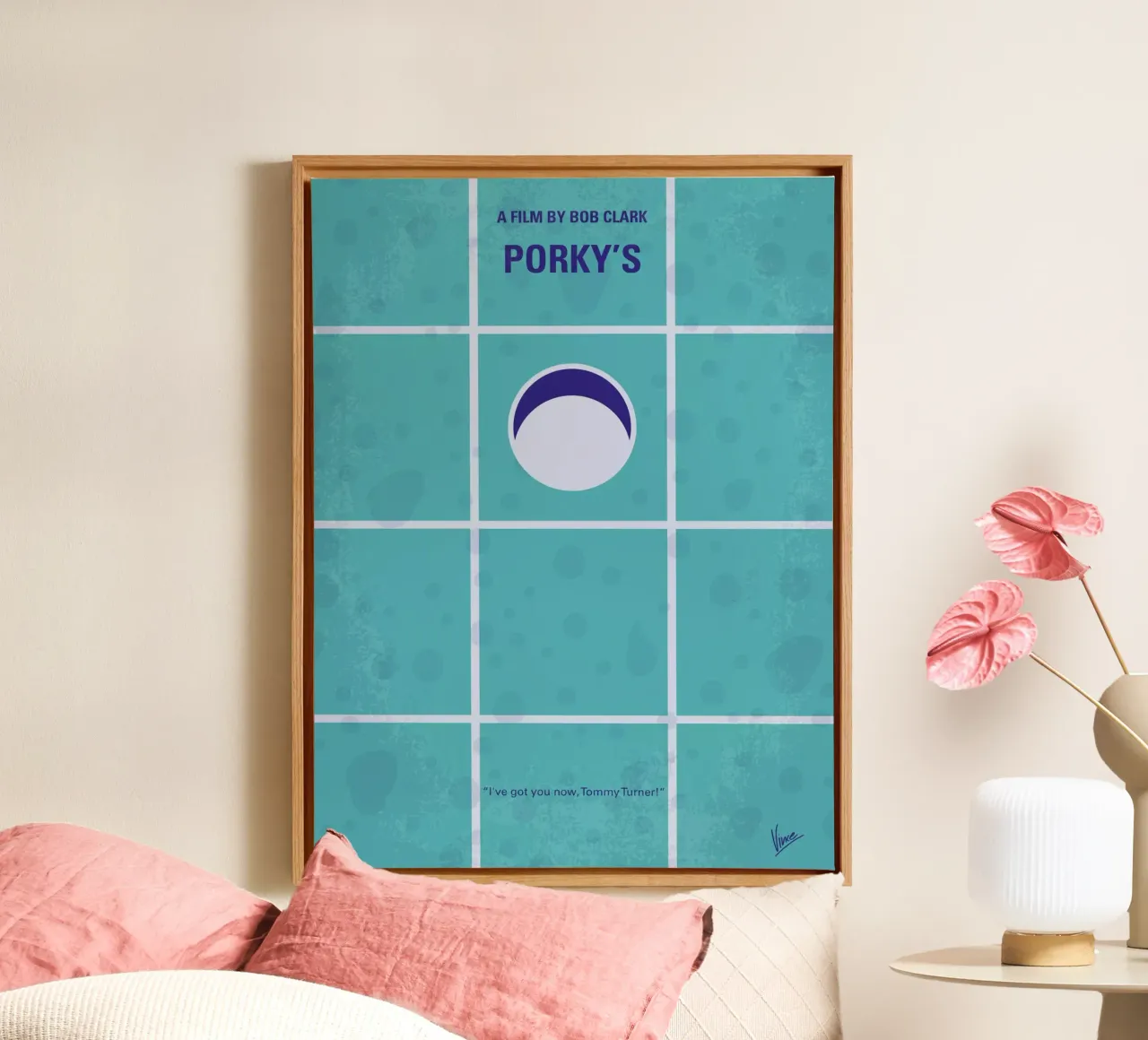 No310 My Porkys minimal movie poster tela con Cornice a cassetta da Chungkong