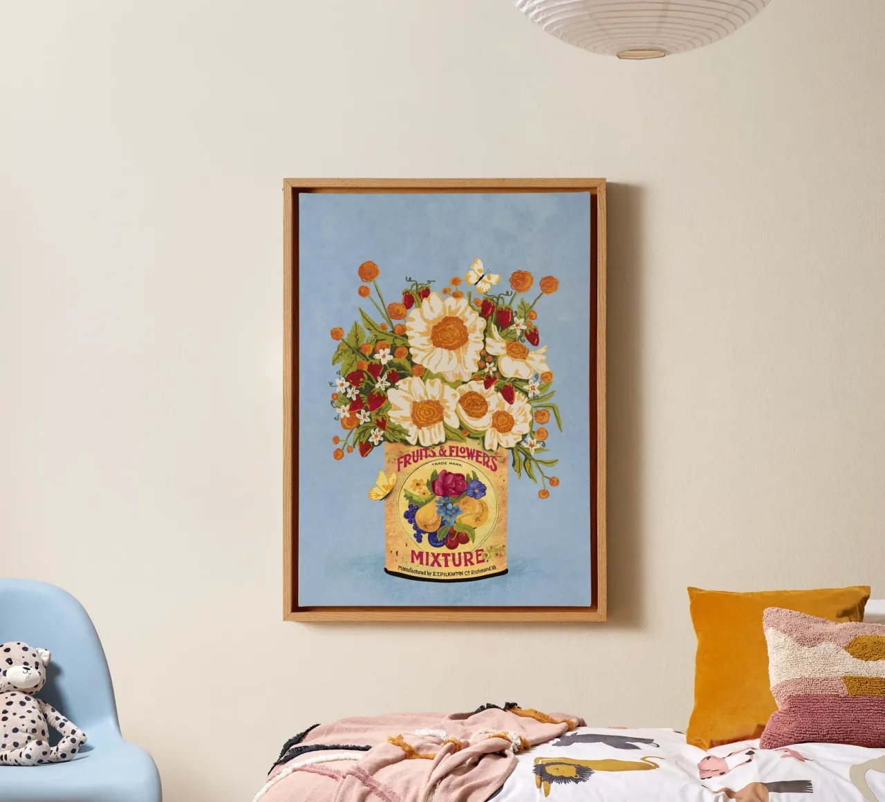 Bloemen in een Vintage Theeblik canvas met Baklijst van Raissa Oltmanns