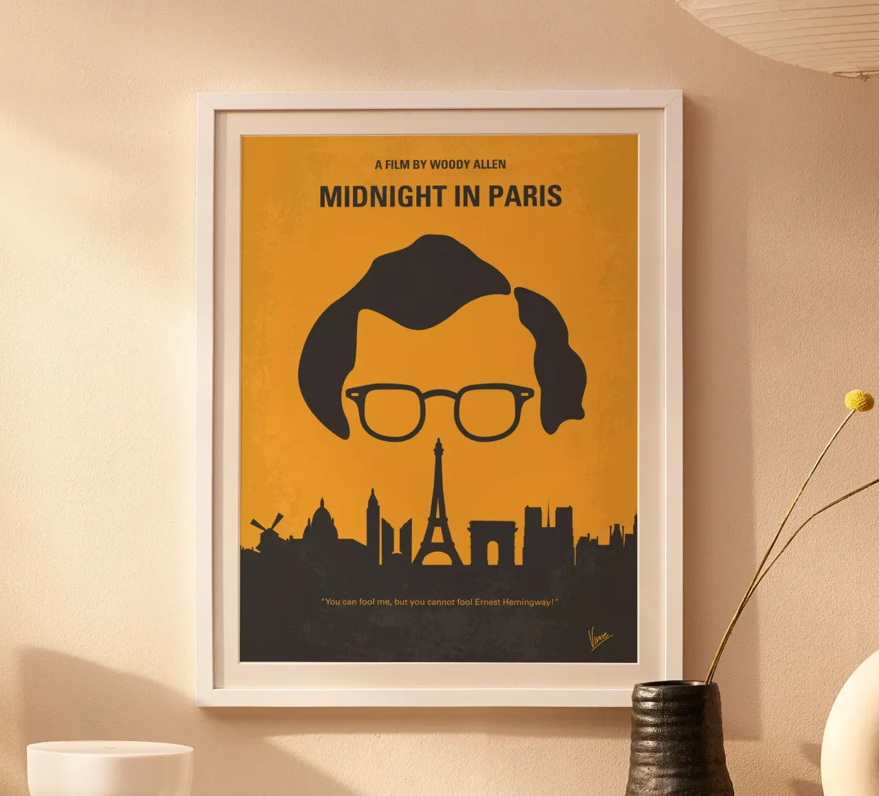 No312 My Midnight in Paris minimal movie poster poster con telaio in alluminio da Chungkong