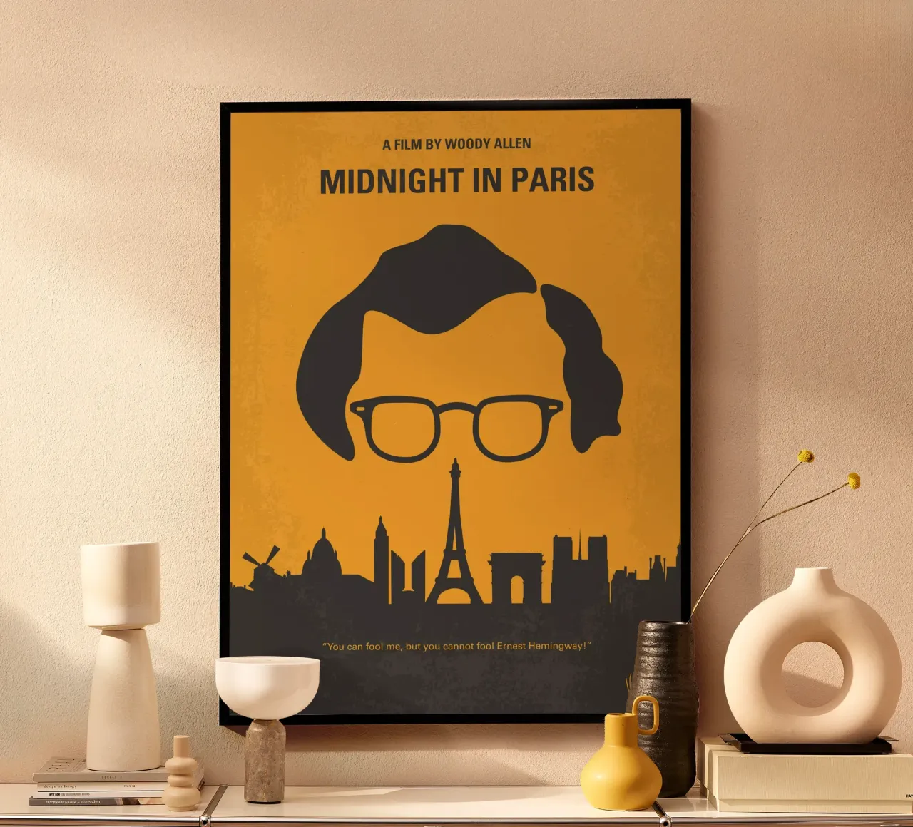 No312 My Midnight in Paris minimal movie poster poster con telaio in alluminio da Chungkong