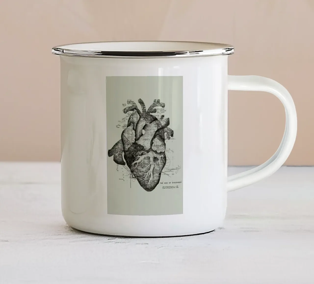 Restless heart enamel mug by Tobe Fonseca