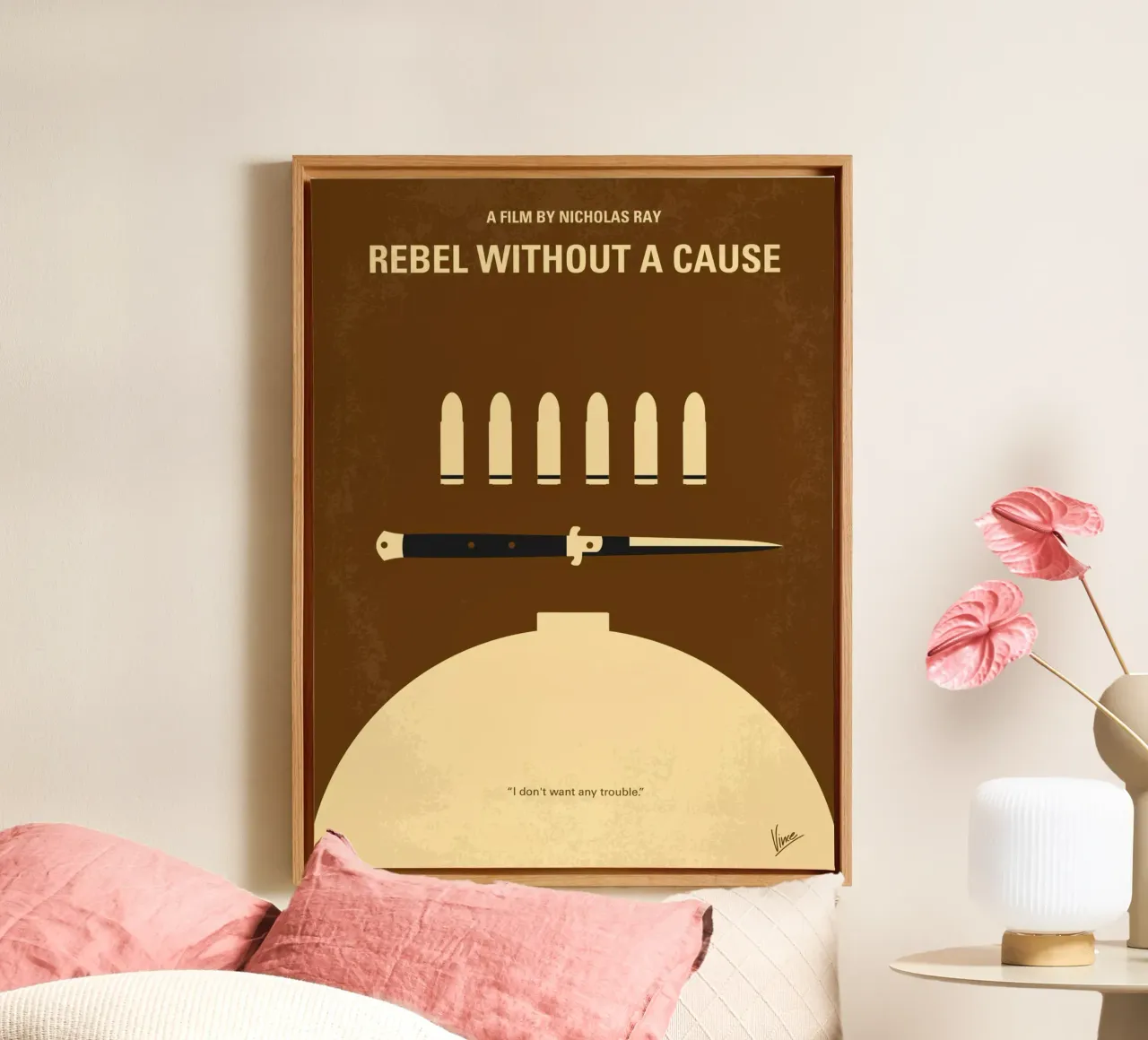 No318 My Rebel without a cause minimal movie poster tela da Chungkong