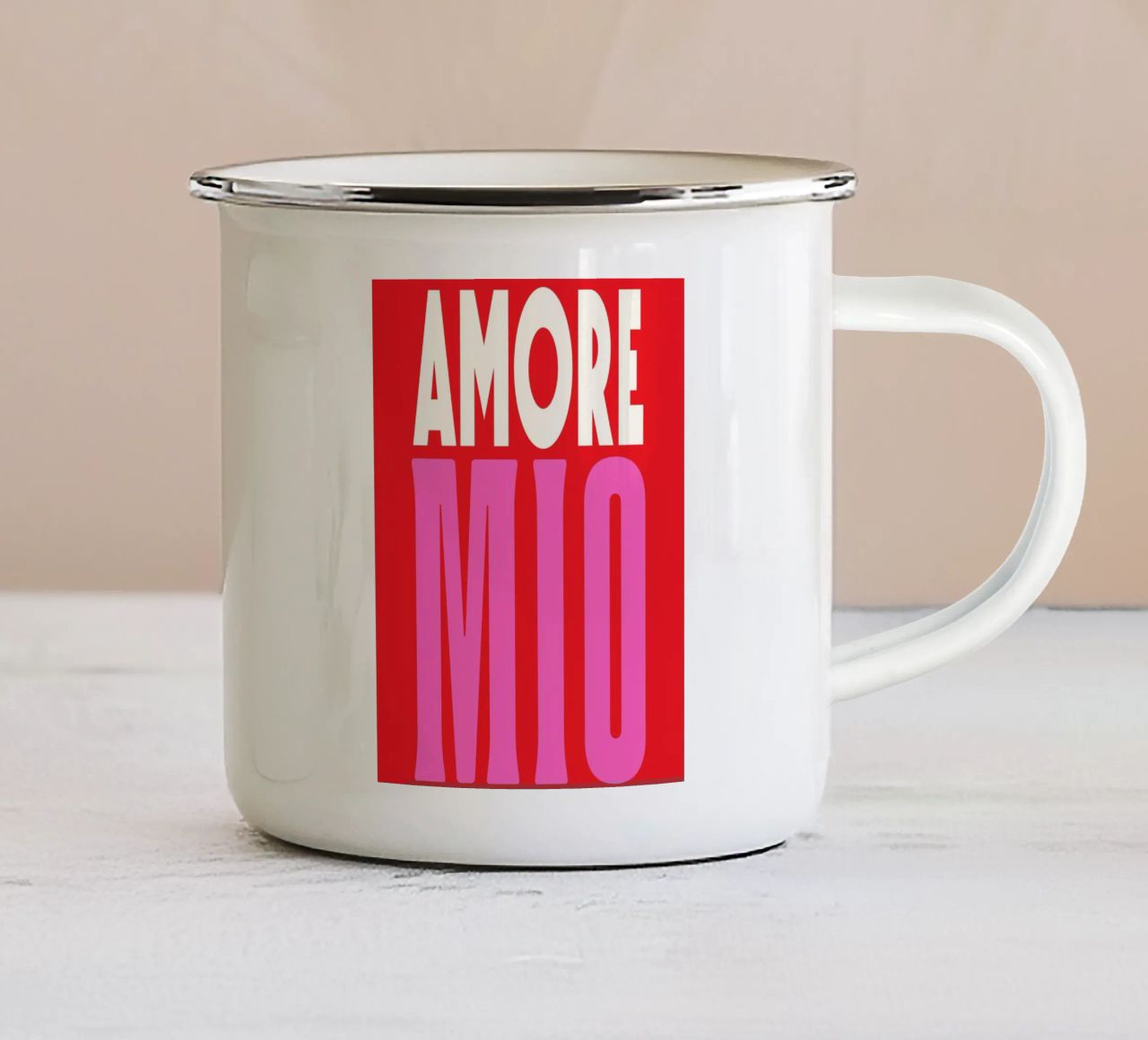Amore Mio Sommer pop tazza in smalto da Carinaprint