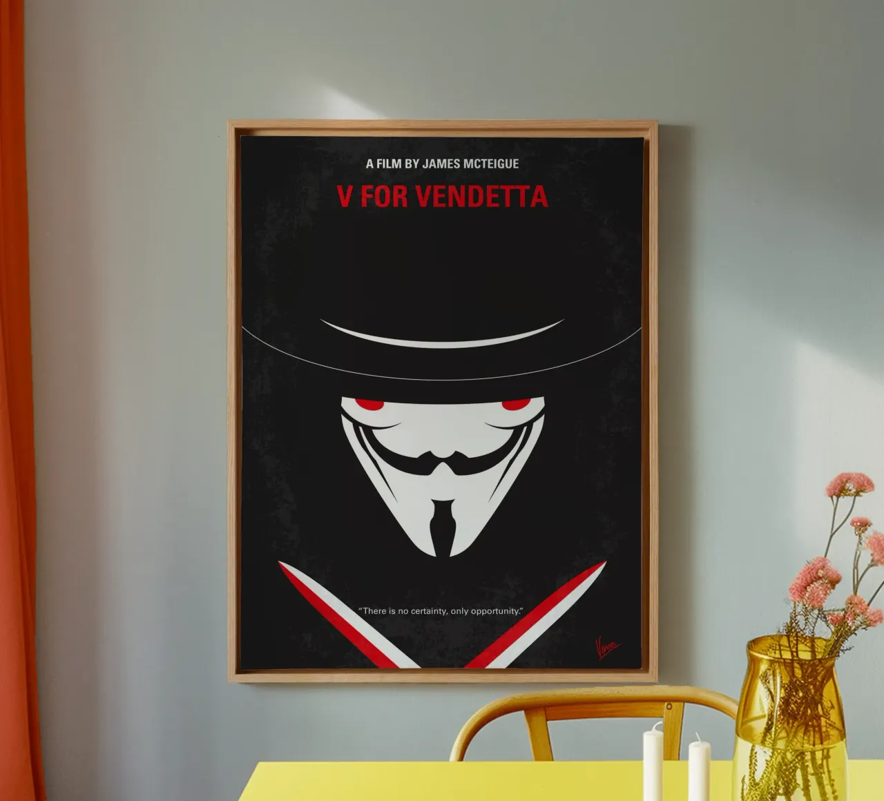 No319 My V for Vendetta minimal movie poster canvas by Chungkong