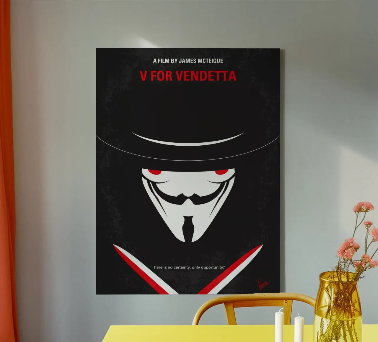 No319 My V for Vendetta minimal movie poster canvas by Chungkong