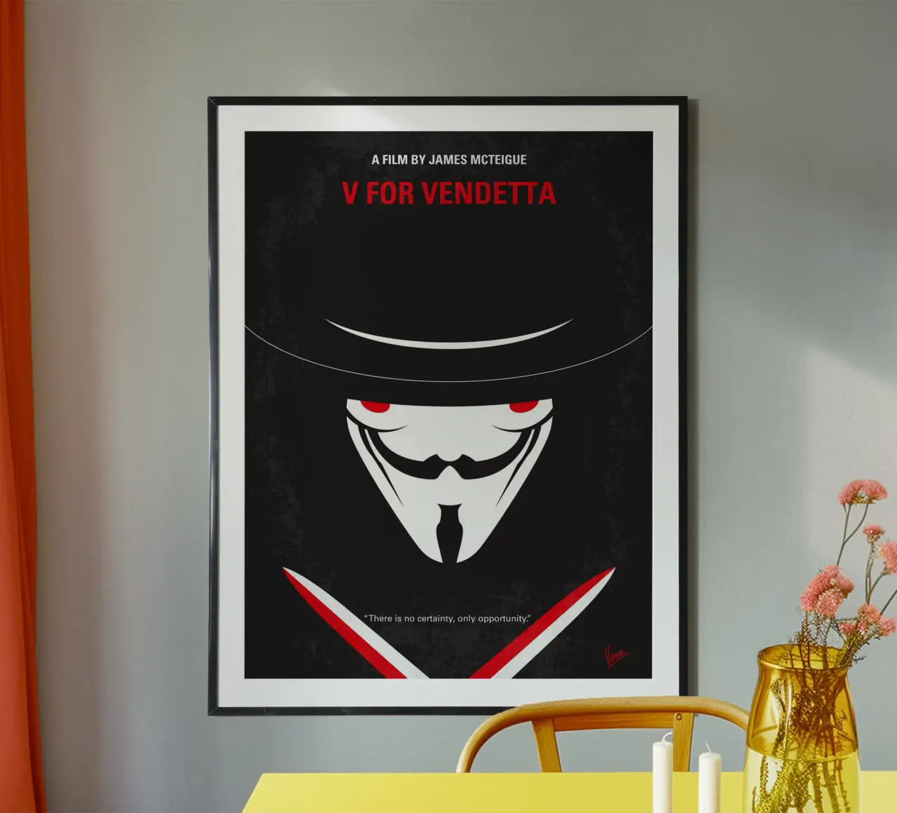 No319 My V for Vendetta minimal movie poster poster by Chungkong