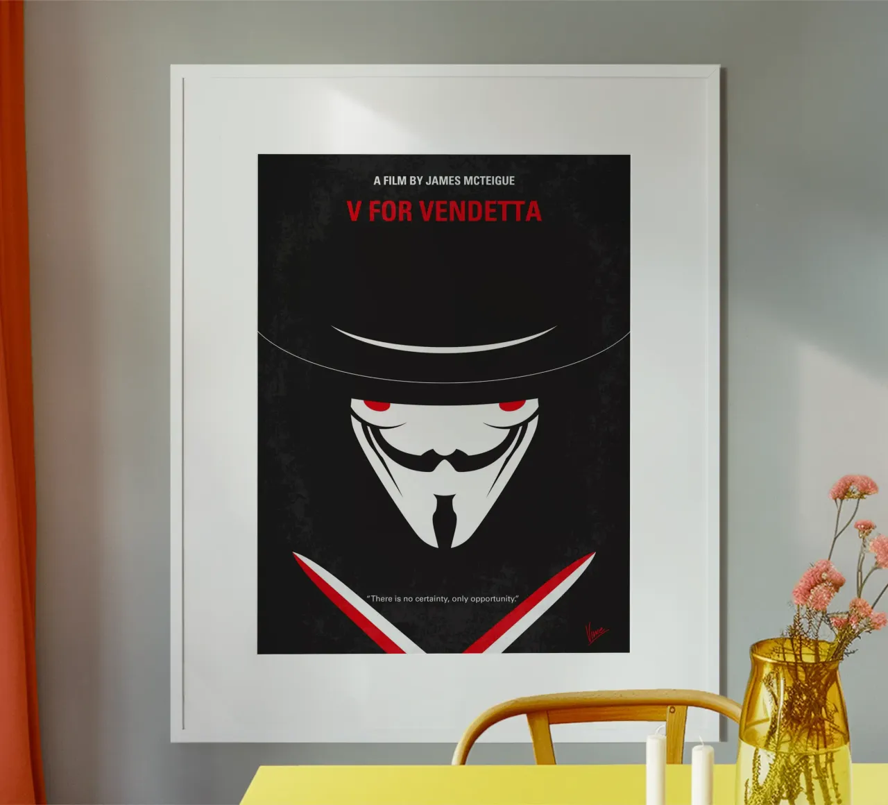 No319 My V for Vendetta minimal movie poster poster by Chungkong