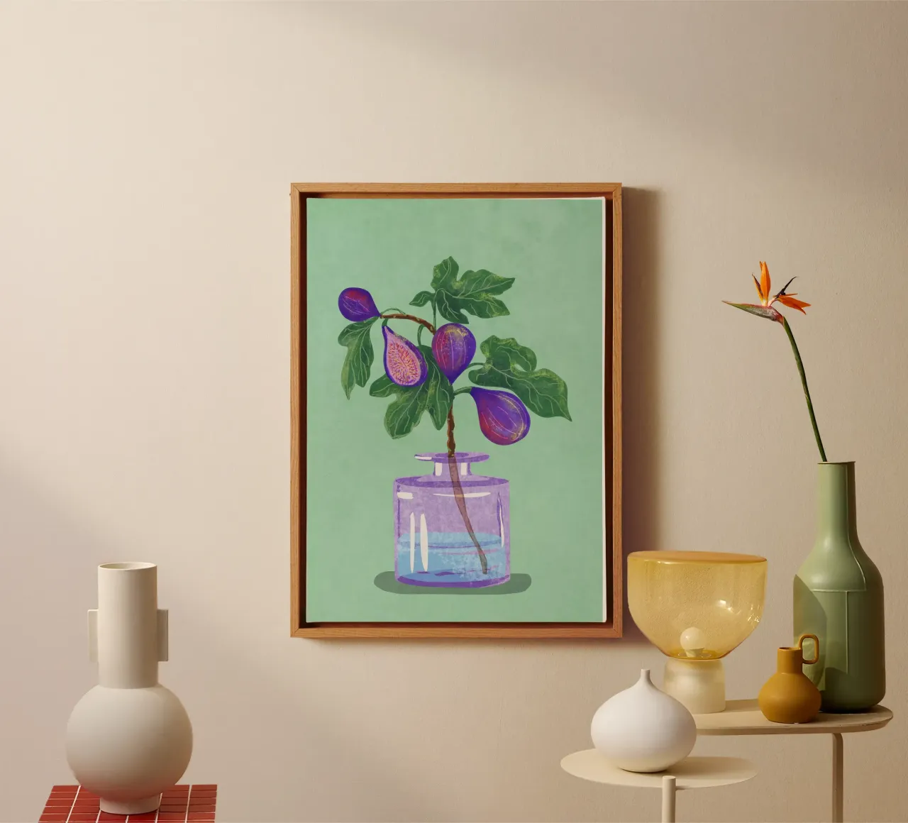 Figs Branch In Vase canvas by Raissa Oltmanns