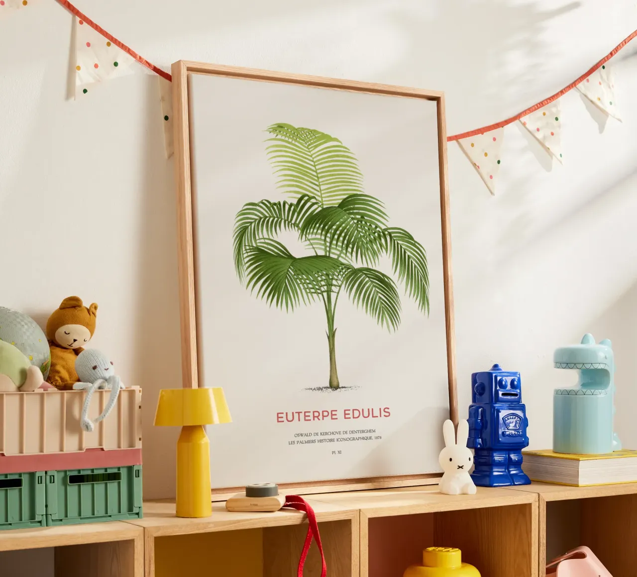 Palmiteiroospalm of Euterpe edulis canvas met Baklijst van Vintagrafica