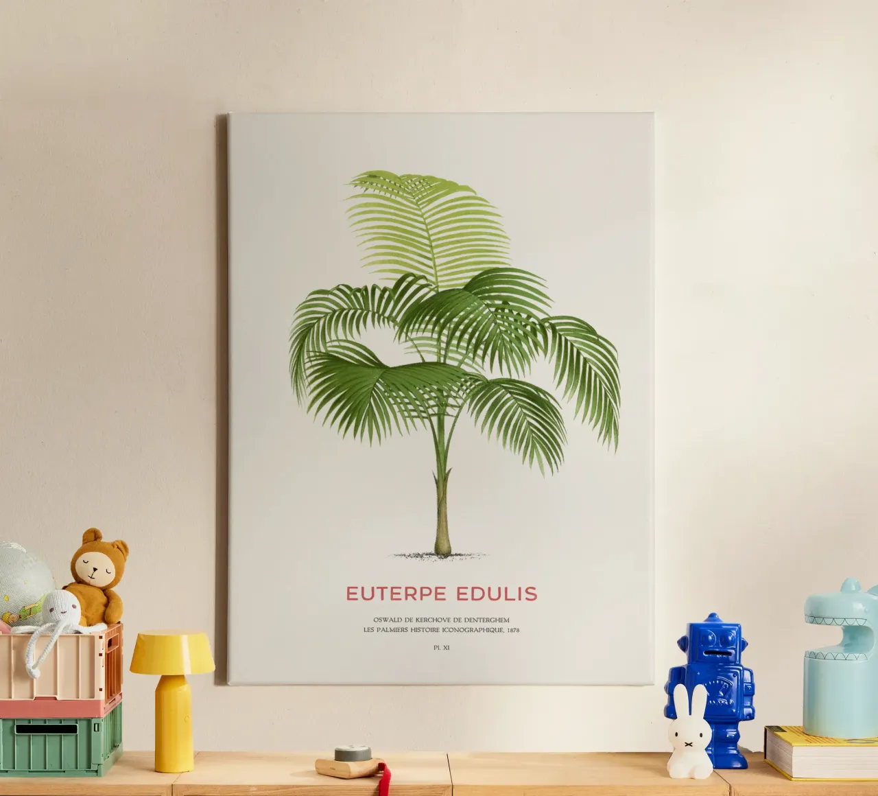 Palmiteiroospalm of Euterpe edulis canvas met Baklijst van Vintagrafica