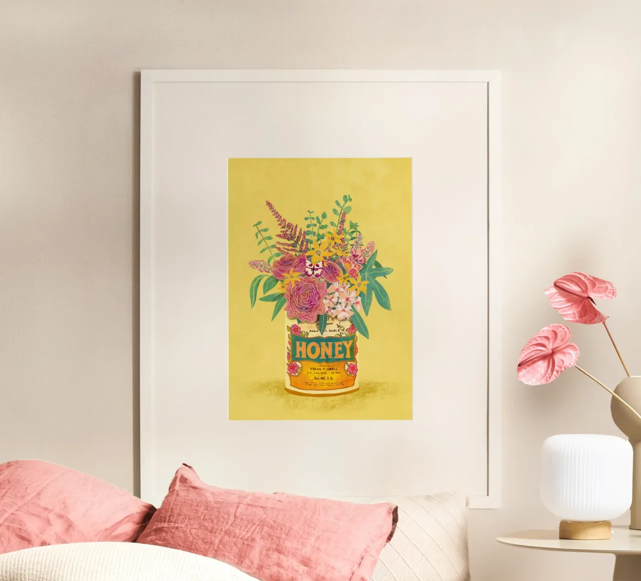 Fiori in un barattolo di miele vintage poster da Raissa Oltmanns
