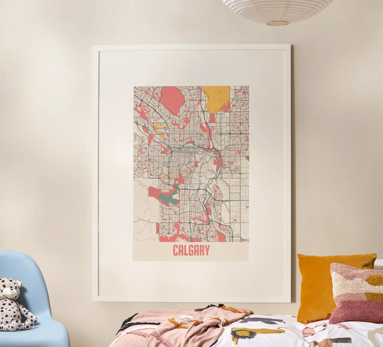 Mappa della città di Calgary - Stampa d'arte elegante | FineArt Print poster con telaio in alluminio da MOOODZART