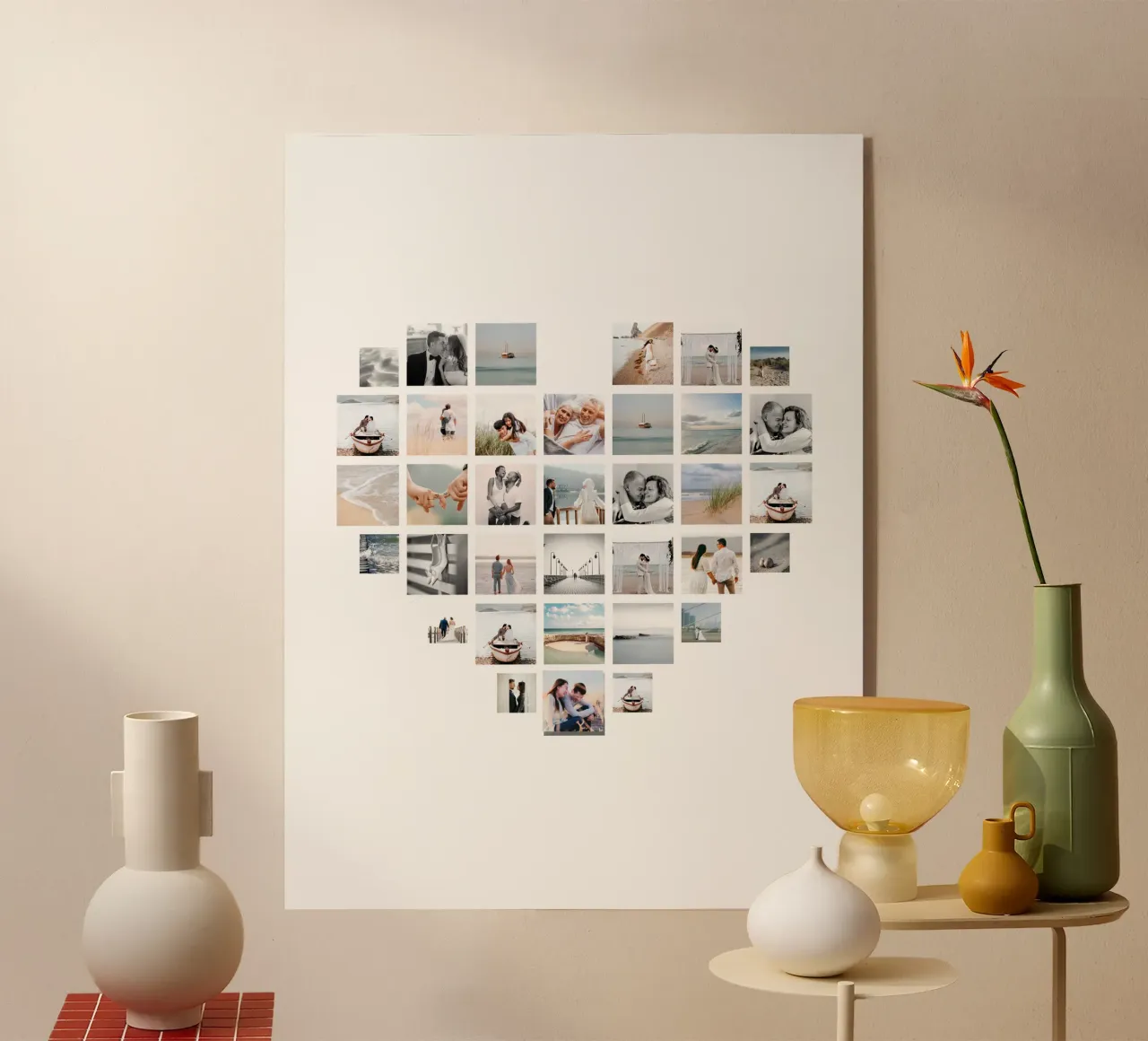 Herzcollage acryl van CSK DESIGN