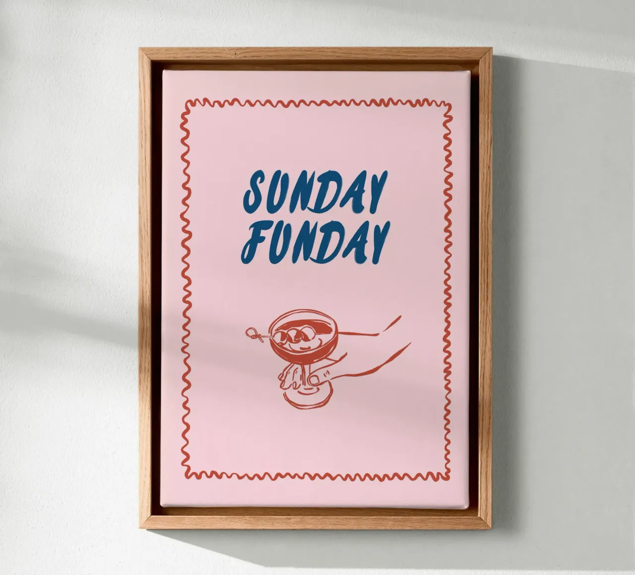Boho Vacation 1 Sunday Funday tela con Cornice a cassetta da Boho Print Collection