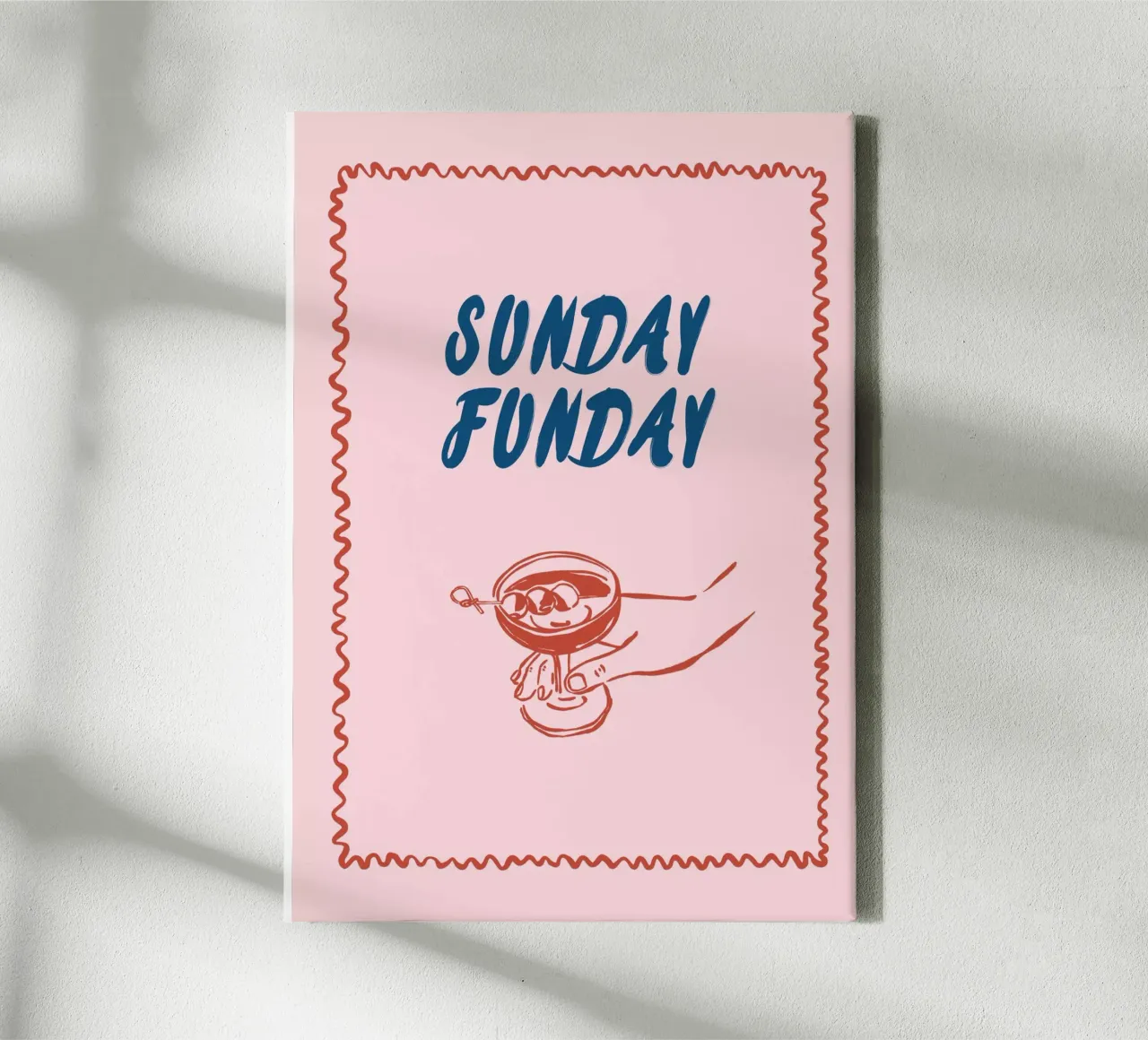 Boho Vacation 1 Sunday Funday tela con Cornice a cassetta da Boho Print Collection