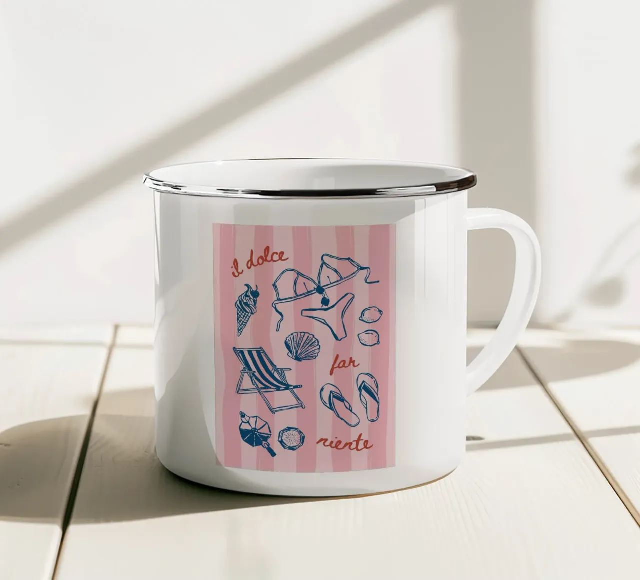 Boho Vacation 2 Beach tazza in smalto da Boho Print Collection