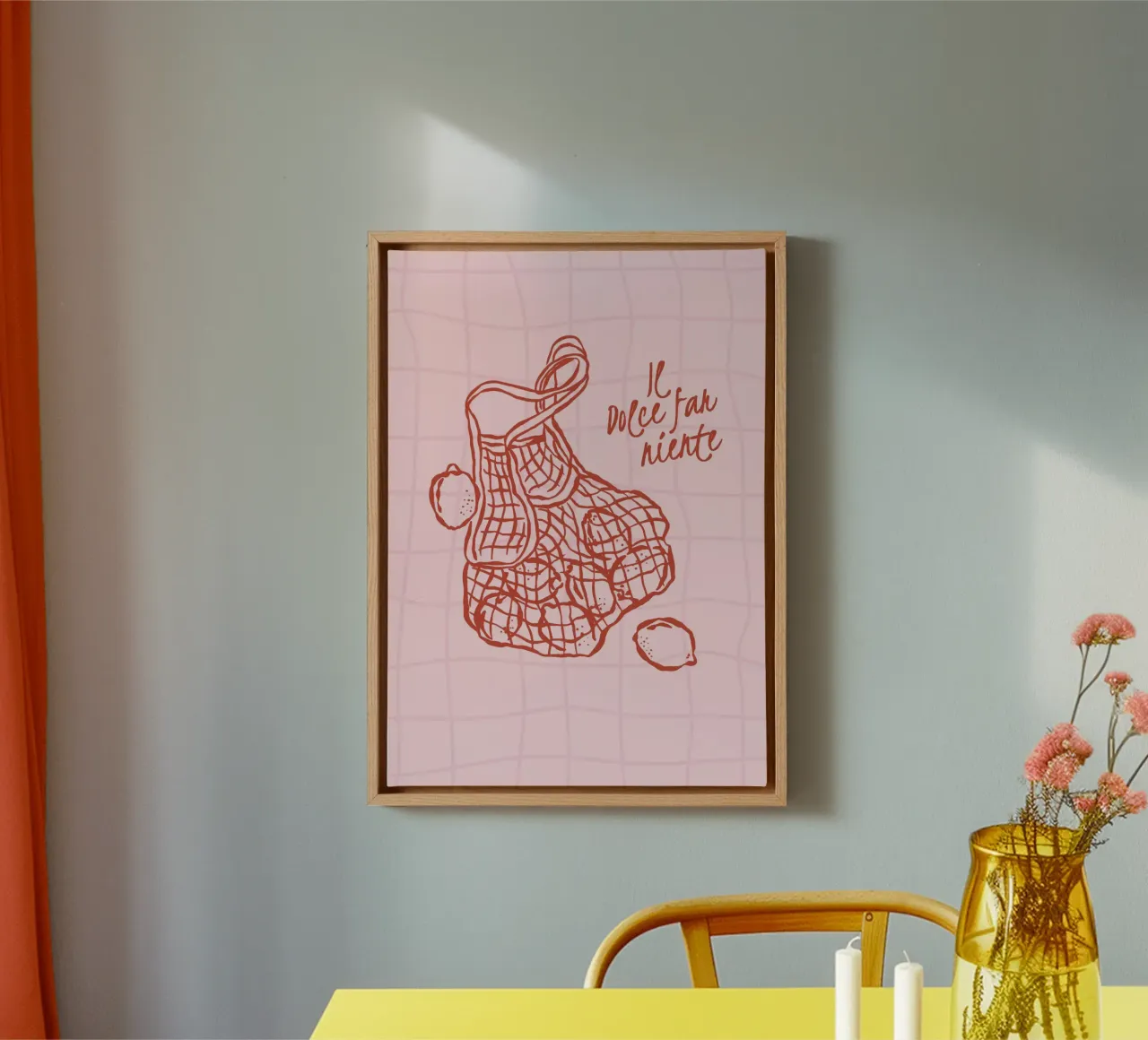 Boho Vacation 1 Il Dolce far Niente Leinwand mit Schattenfugenrahmen von Boho Print Collection
