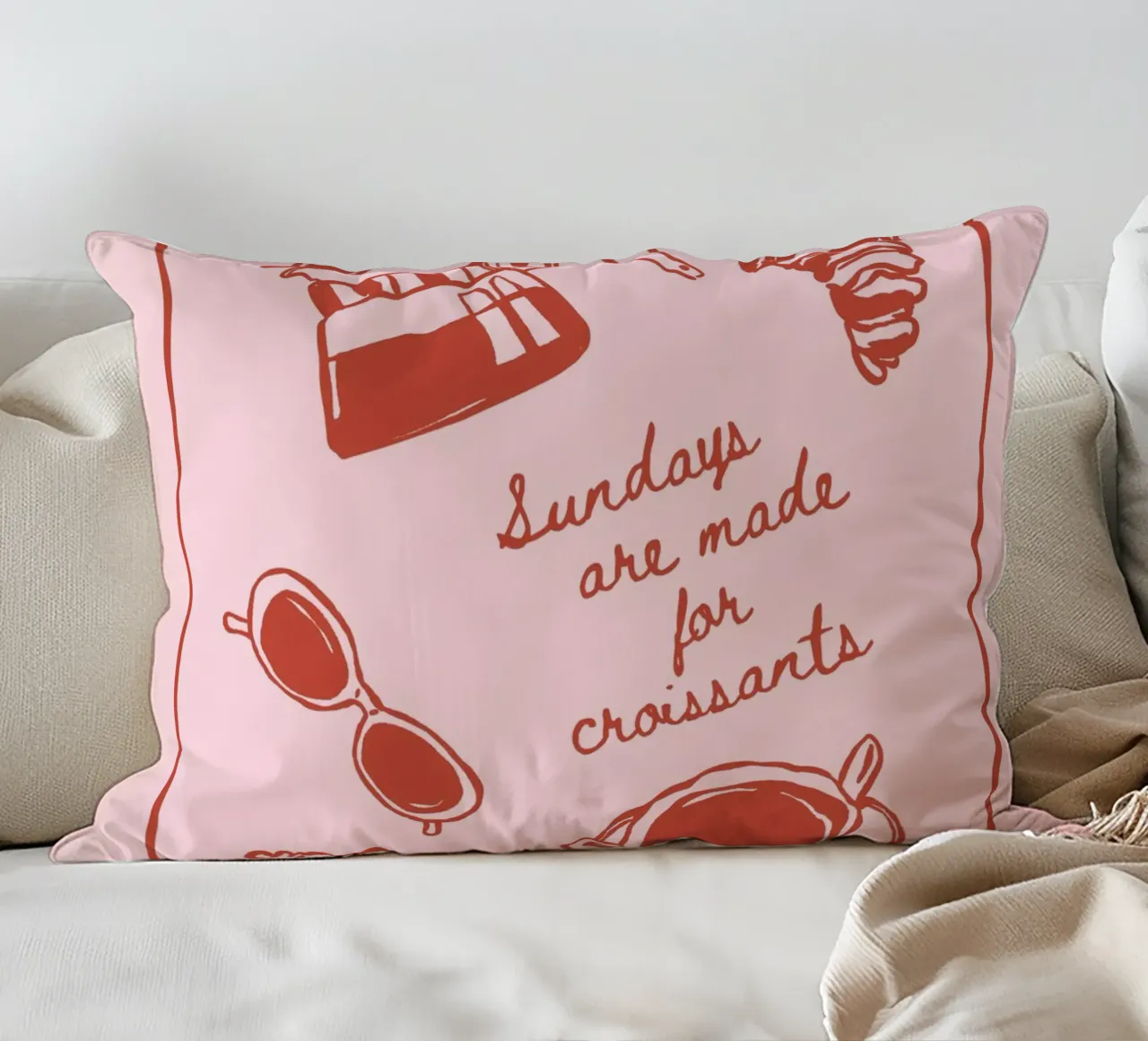 Boho Vacation 2 Sunday Croissant cuscino da Boho Print Collection
