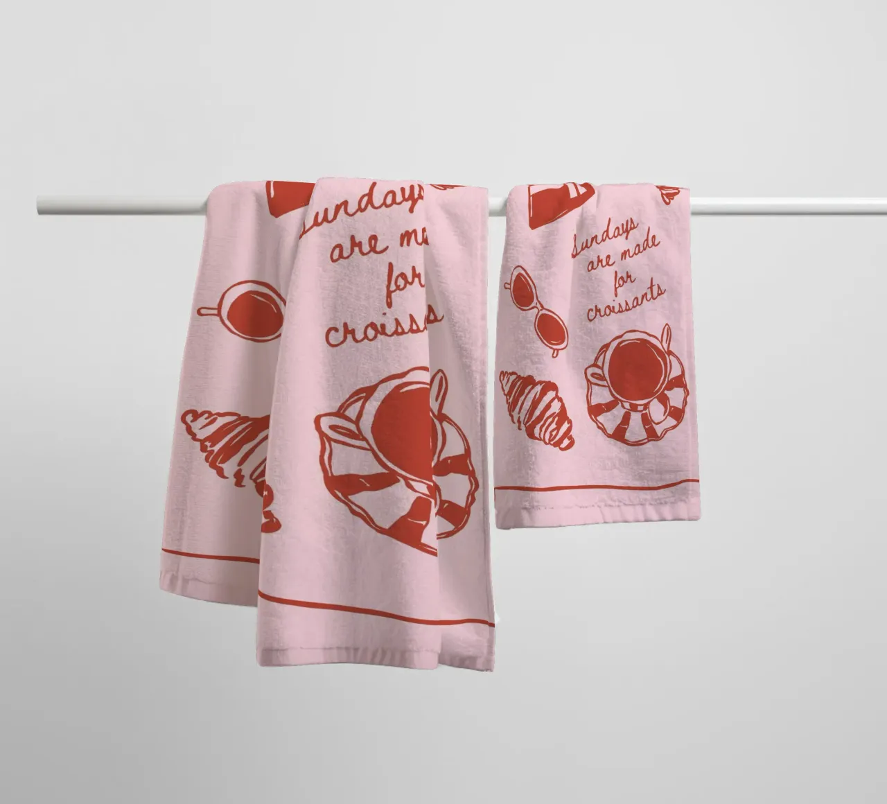 Boho Vacation 2 Sunday Croissant asciugamano da bagno da Boho Print Collection