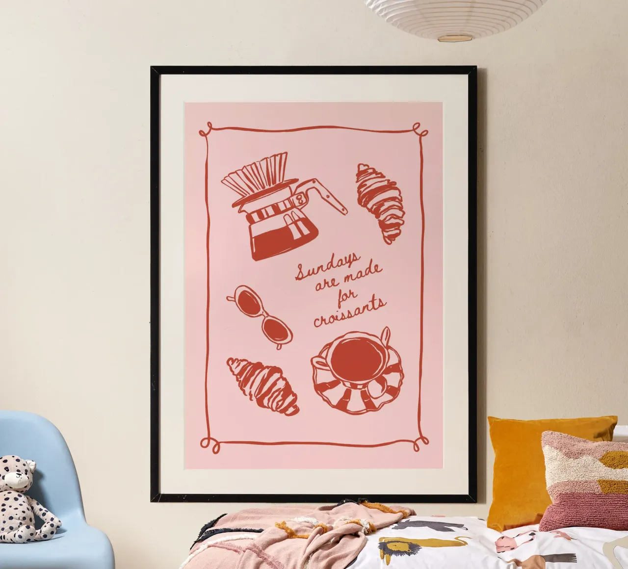 Boho Vacation 2 Sunday Croissant carta hahnemühle da Boho Print Collection
