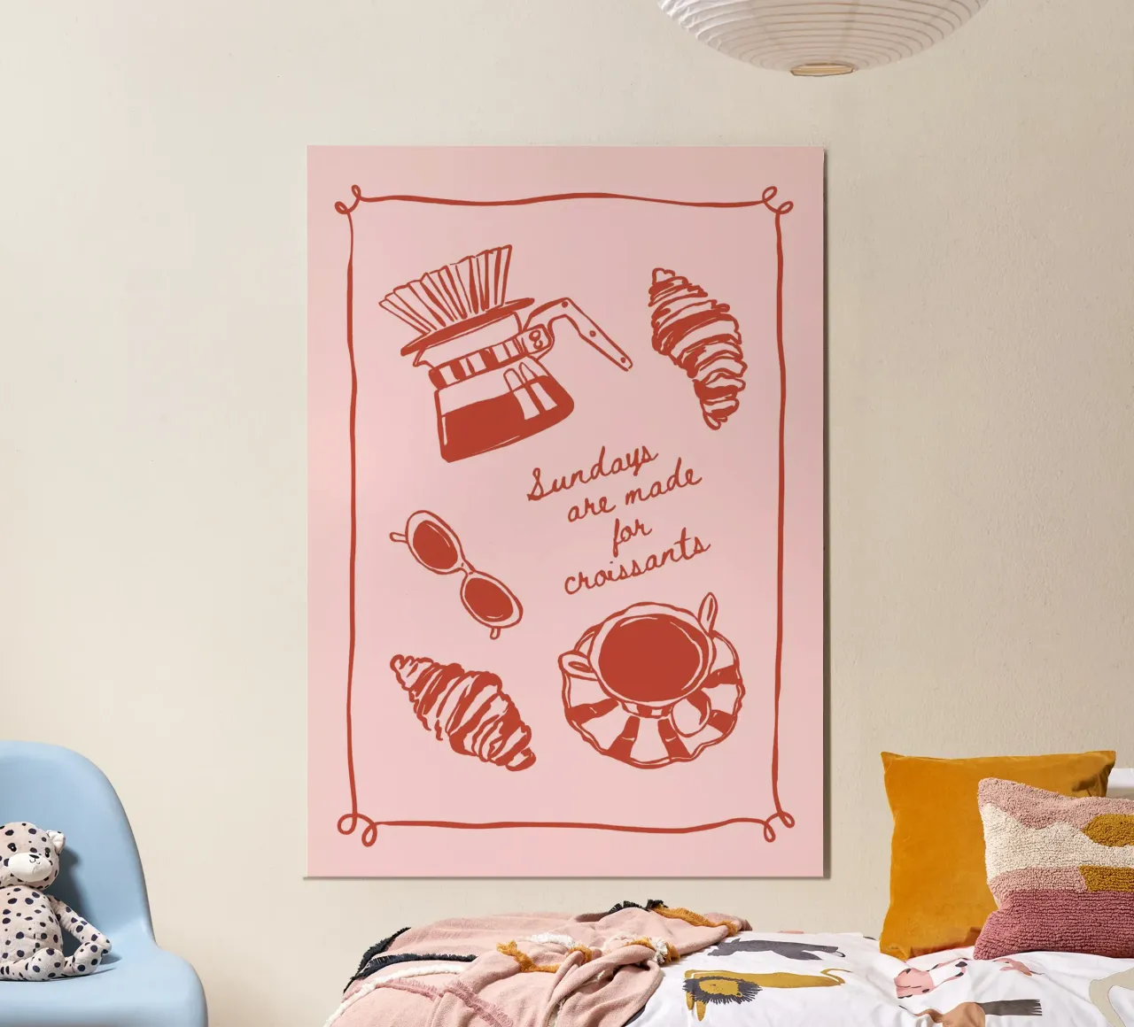 Boho Vacation 2 Sunday Croissant carta hahnemühle da Boho Print Collection