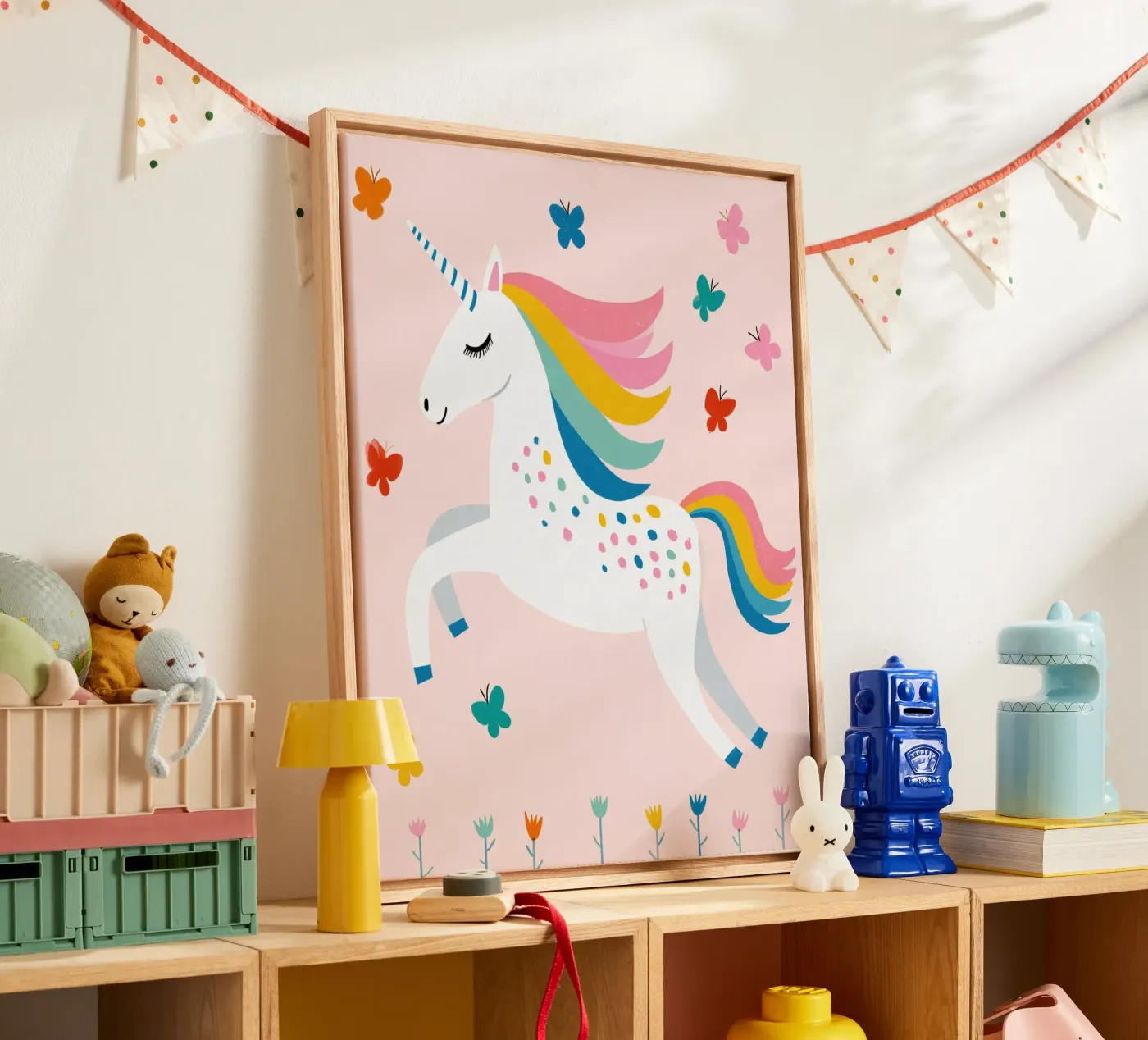 Eenhoorn canvas van Little Art Lab