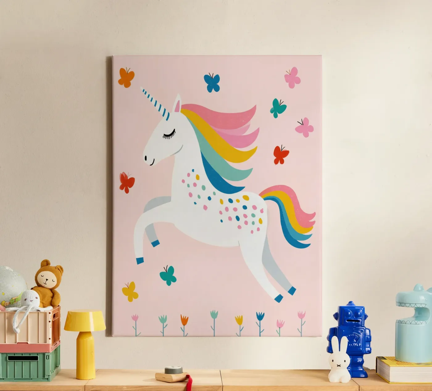 Eenhoorn canvas van Little Art Lab
